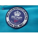 Heat Press Badge Custom Embroidered Patches , Iron On Patch Applique For Clothing