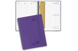 China Weekly Academic Planner Purple Softcover Spiral Planner With Hourly Schedule And Monthly Tabs supplier