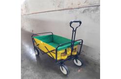 China Activities Storage Portable 4 Wheels Folding Beach Wagon With Adjustable Handle supplier