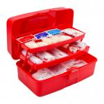 Portable Plastic First Aid Kit Boxes With Three Layers DIY Content For Emergency for sale