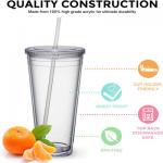 Transparent 32 Oz Insulated Double Wall Tumblers PS Material