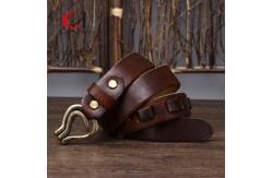 China High Durability Black Genuine Leather Belt With Zinc Alloy Buckle supplier