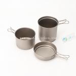 Titanium backpacking cookare 3pcs set with calibration for sale
