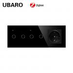 TuYa Zigbee Smart Switch Socket Combination White Black Gray Stylish Plug Sockets