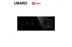 China TuYa Zigbee Smart Switch Socket Combination White Black Gray Stylish Plug Sockets supplier