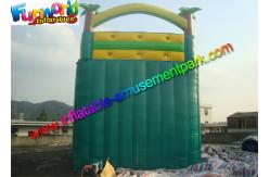 China Customized Waterproof Outdoor Inflatable Water Slides With Pool in Green Blue Yellow supplier