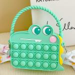 Bpa Free Cartoon Silicone Pencil Case For Kids Shoulder Handbag Crossbody Purse Bag Christmas Birthday Gifts Pencil Case for sale
