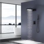 1 Handle 3 Spray wall mount shower faucet set With 9 In Waterfall Shower Head for sale