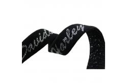 China Black 20mm Jacquard Elastic Webbing Polyester Rubber Elastic For Dress supplier