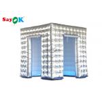 Portable Photo Booth Silver Inflatable Cube Photo Booth With Two Doors For Trade Show for sale