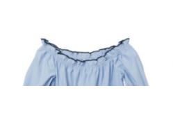 China Elastic Belt Blue Polyester Cotton Ladies Strapless Dress supplier