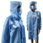 5mm Stripe Polyester Carbon Fiber ESD Smocks Coats For Lab