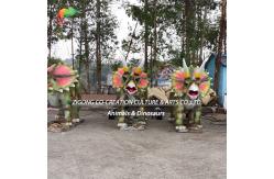 China Realistic Animatronic Triceratops Trio: Vibrant Frills & Roaring Motion In Natural Setting supplier