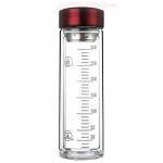 Portable Double Wall Glass Water Bottle With Strainer / Rubber Seal Durable for sale