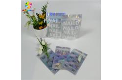 China Stand Up Customized Makeup Organizer Bag One Side Clear Holographic Laser Packaging supplier