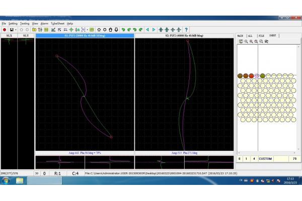 Non Destructive Eddy Current Flaw Detector For Tube Sheet Mapping