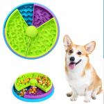 Anti Slip Pet Food Bowls Three Color Round Plate Slow Food For Dog And Cat for sale