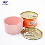 Orange Beef Can Round Shape Tin Cans D65X34mm 50 Gram Meat Packaging