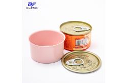China Orange Beef Can Round Shape Tin Cans D65X34mm 50 Gram Meat Packaging supplier