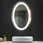 Versatile Large Round Mirror With Lights Frameless Space Saving Stylish for sale