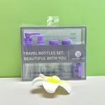Convenient Carry 8 Pieces 50ml Travel Bottles Set with Plastic Body Material