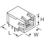 J1011F21PNL Pulse Jack RJ45 1x1 Tab UP JP Series Meets IEEE 802.3