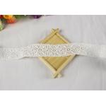 Chemical Solubility Polyester Lace Trim With Concise Quadrate Flower Design for sale