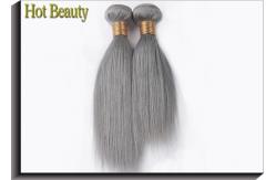 China Silver Grey 100% Virgin Human Hair Extensions Double Machine Weft No Tangling supplier