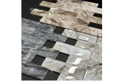 China Contemporary Style Rectangular Glass Mosaic Tile For Bathroom AAAA supplier