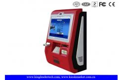 China Touch Screen Customized Wall Mount Kiosk With Metal Keypad And Cash acceptor supplier
