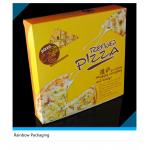 Yellow Attractive Paper Packaging Boxes Customized Logo For Pizza Packaging for sale
