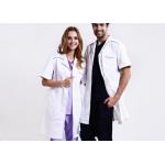 Unisex Practical White Doctor Lab Coat Eco - Friendly Unique Design With Buttons