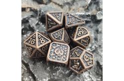 China Edge Resin Dice7 Piece Dice set Polyhedral Hand Carved Black Cuprum Polyhedral Gray supplier