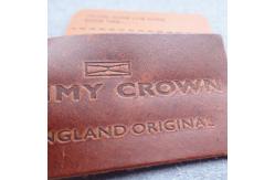 China Sustainable One Side Fold OEKO Embossed Leather Patches supplier