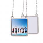 Personalized Photo Necklace DIY Unisex Sublimation Square Shape Pendant Necklace for sale