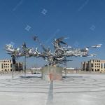 Large Outdoor Cast Metal Sculptures , Stainless Steel Urban Art Sculpture for sale