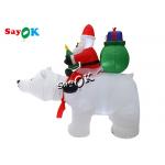 6 Feet Xmas Inflatable Holiday Decorations Yard Lawn Blow Up Santa Claus Rides Polar Bear for sale