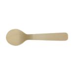 Mini Round Head Disposable Wooden Ice Cream Spoon Taster 10cm | 3.9inch for sale