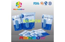 China Stand Up Vertival Aluminium Foil Pouches Clear Window For Capsules supplier