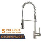 35mm Deck Mounted Single Handle Pull Out Kitchen Faucet Brushed for sale
