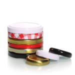                  Custom Printed Glass Honey Jar Bottle Cap Tinplate Lug Closures             