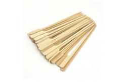 China Food Grade Disposable Flat Bamboo Paddle Skewer With Custom Logo supplier
