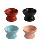 Cat Ceramic Pet Bowl Anti Vomiting Tilted With 4.5 Inch 6 Inch Size for sale