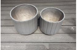 China Customizable Fiber Clay Planter Round Weather - Resistant supplier