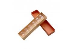 China Macaron Takeaway Recyclable Kraft Paper Box Packing With Sliding Drawer supplier