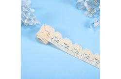 China 100% Cotton Sustainable Crocheted Embroidery Lace With Beads Home Textile supplier