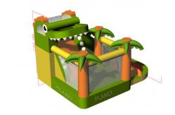 China Backyard 210D Inflatable Shark Bouncy Castle Water Slide With Pool supplier