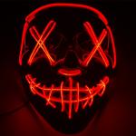 Custom Halloween Mask LED Glowing Mask Black Words Halloween LED Masks Facepiece for sale