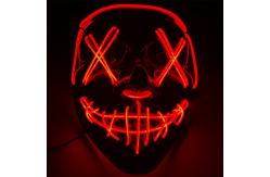China Custom Halloween Mask LED Glowing Mask Black Words Halloween LED Masks Facepiece supplier