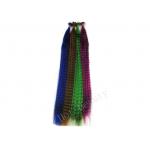 Striped Straight Colored Synthetic Plume Feather Hair Extensions for Lady for sale